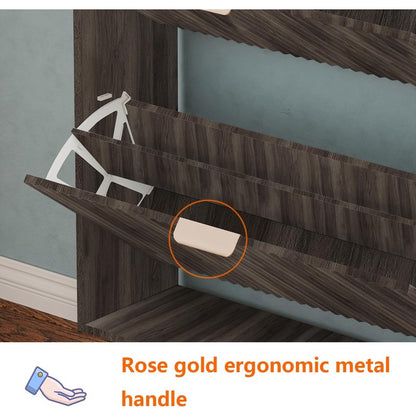 Shoe Cabinet Storage, Modern Freestanding Organize Walnut - lifestyle look